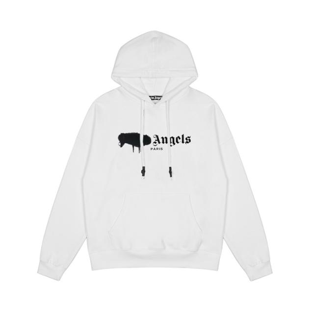 Palm Angels Painting Logo Hoodie (Black/White)