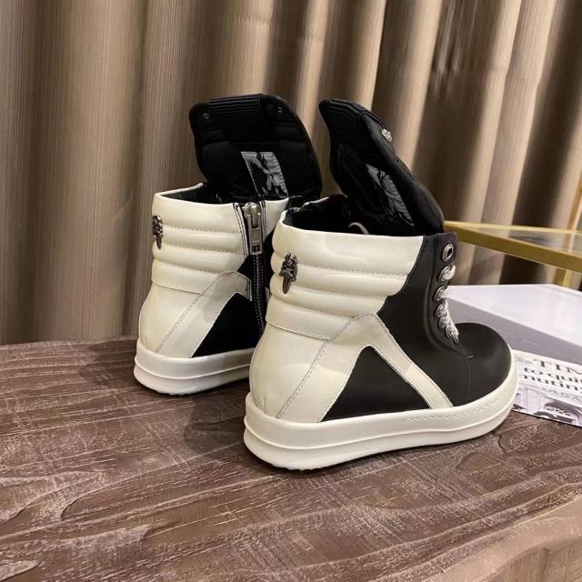 R*ck Owеn* x CH Hi-Street Shoes Boots High Black & White