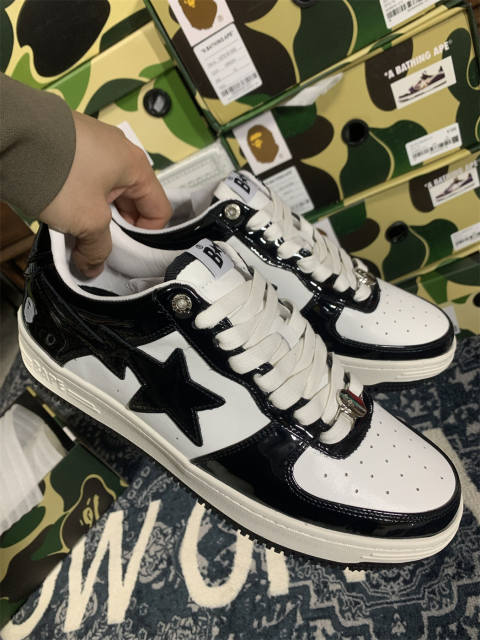 Bape Sta Patent Shoes Black & White (US5-US12)