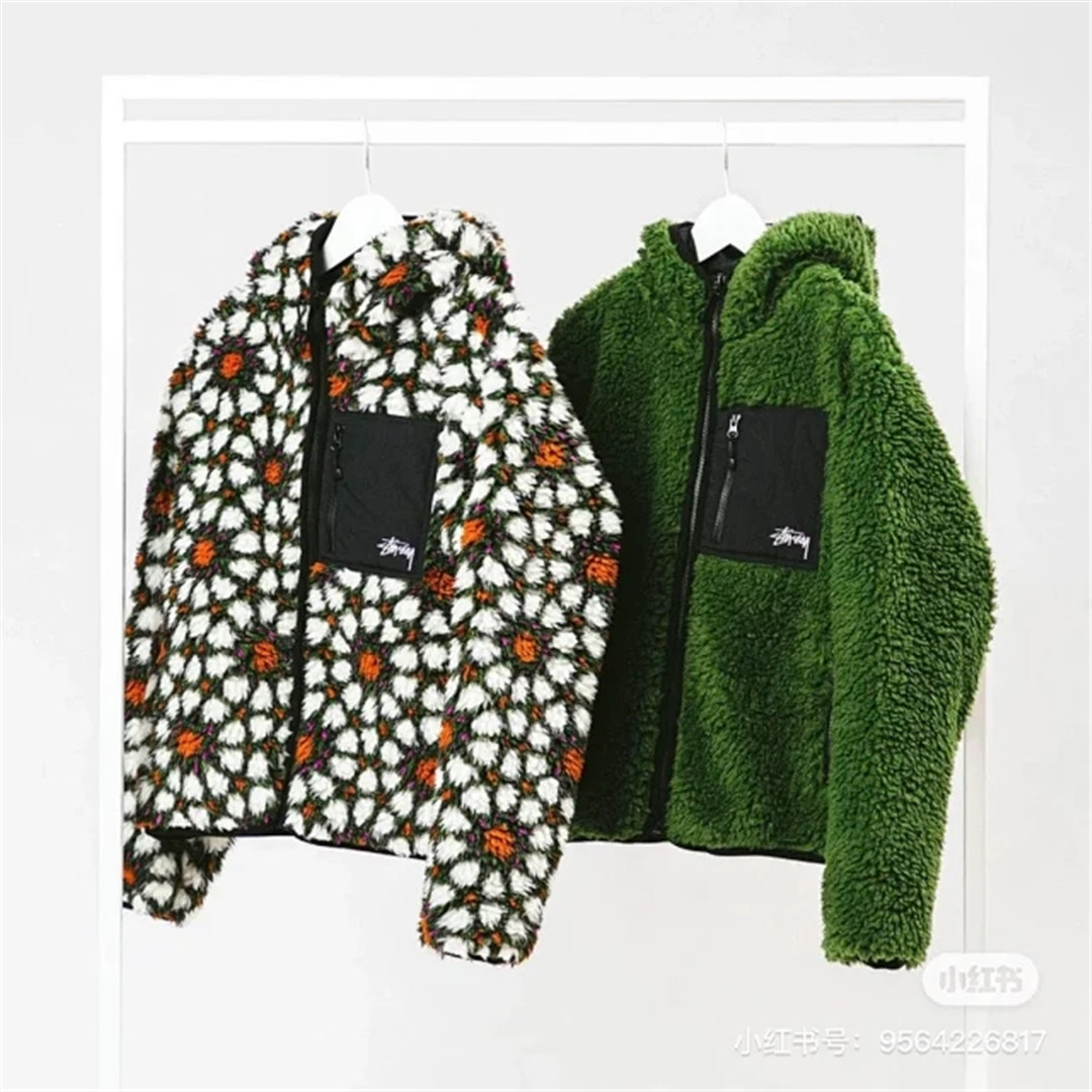 Stussy Fleece Jacket double side wearing 2 Colors
