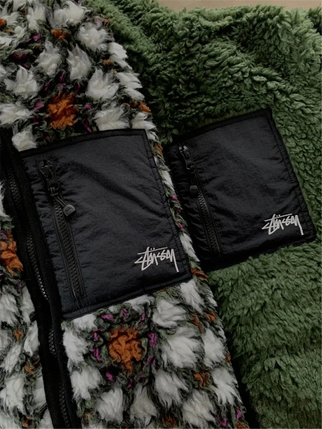 Stussy Fleece Jacket double side wearing 2 Colors