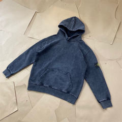 Stone Island Distressed Hoodie Black (Changeable Patch)
