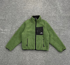 Stussy Black 8 Ball Fleece Jacket (Orange/Beige/Green)