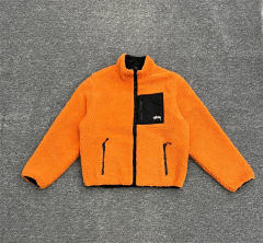 Stussy Black 8 Ball Fleece Jacket (Orange/Beige/Green)