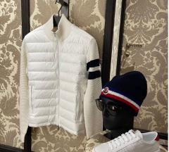 Mon cler Waffle Sleeve Puffer Down Jacket Black White