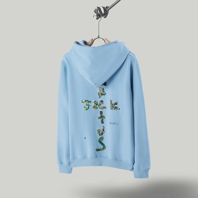 Travis scott motherboard hoodie black blue