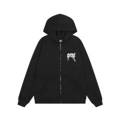 Revenge skull zipper hoodie black