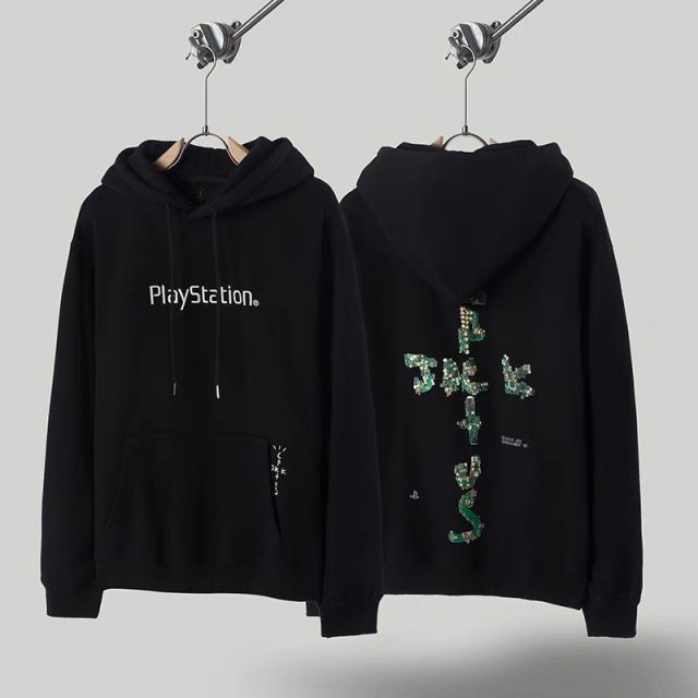 Travis scott motherboard hoodie black blue