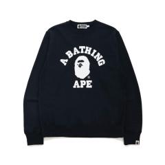 Bape A Bathing Ape Classic Logo Crewneck Sweatshirt (Black/White/Grey/Burgundy)