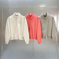 Fear of God Essentials Flocking Jacket Olive Beige Pink