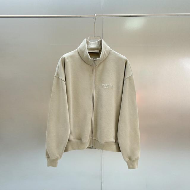 Fear of God Essentials Flocking Jacket Olive Beige Pink