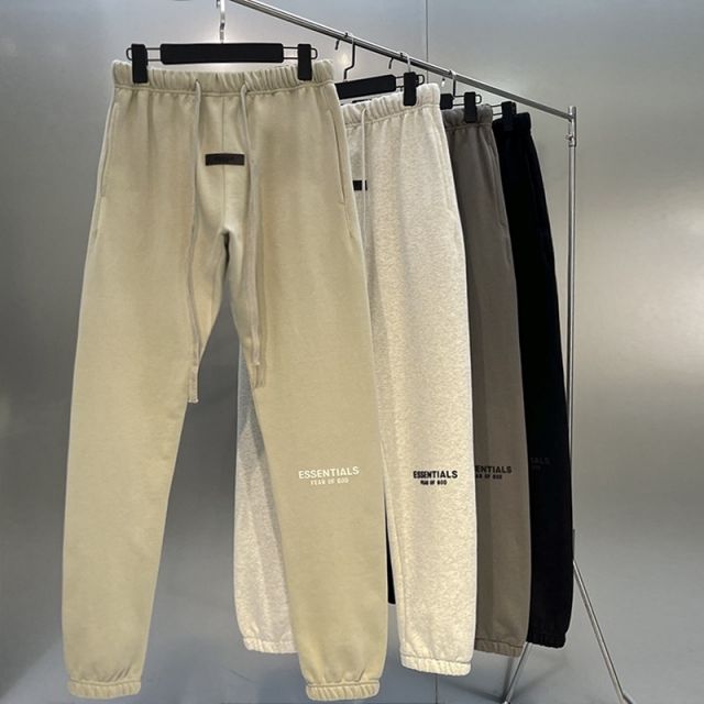 Fear of God Essentials Sweat Pants Black Gray Olive