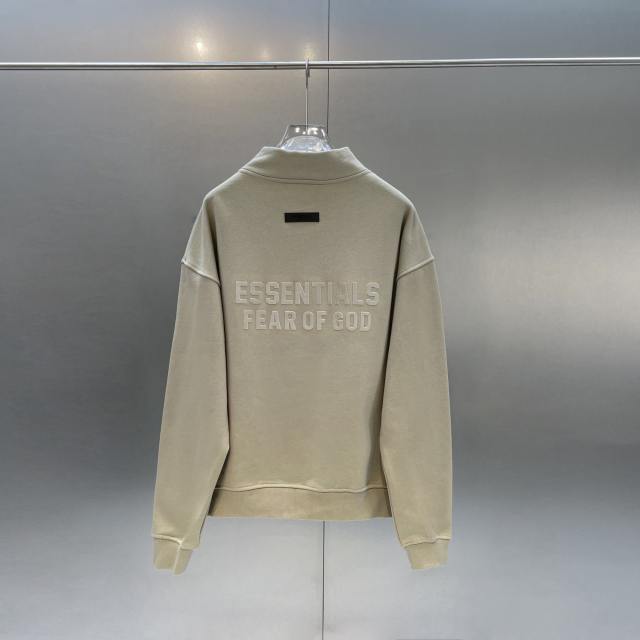Fear of God Essentials Half-zipped Sweatshirt Beige Olive
