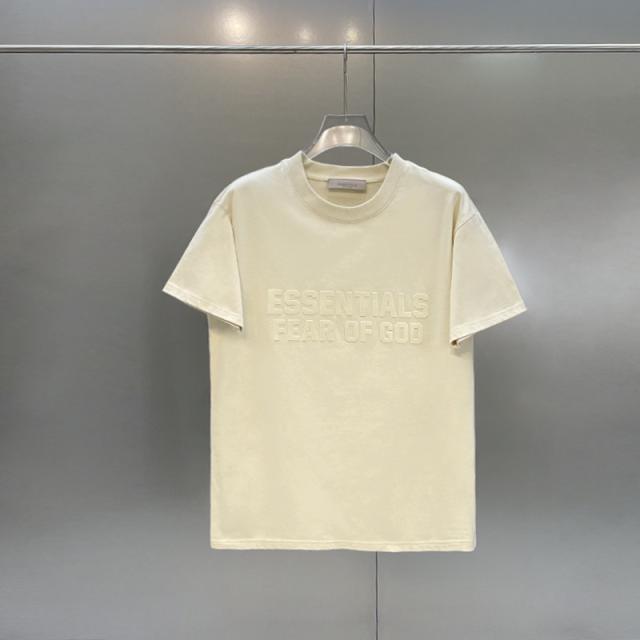 Fear of God Essentials Flocking T-shirts Beige Olive