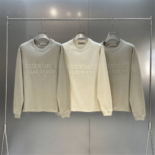 Fear of God Essential Letters Long sleeve T-shirt Beige Olive