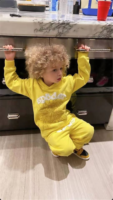 Spider Worldwide Blue kids set hoodie pants