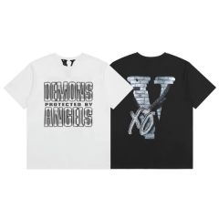 Vlone Demons Protected by Angels T-Shirts black white