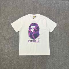 Bape Purple A Bathing Ape Logo Camo T-Shirts Black