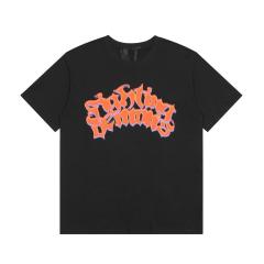 Vlone curve letters tee black white