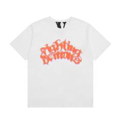 Vlone curve letters tee black white