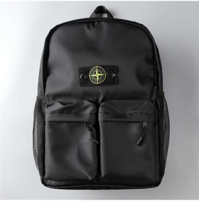 Stone Island Double Pocket Backpack (Black/Army Green)