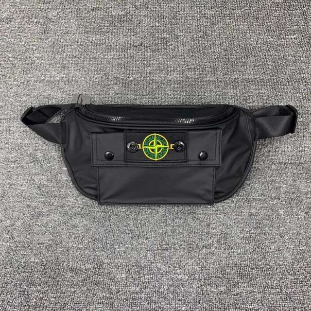 Stone Island Pocket Shoulder Bag Black Army Green