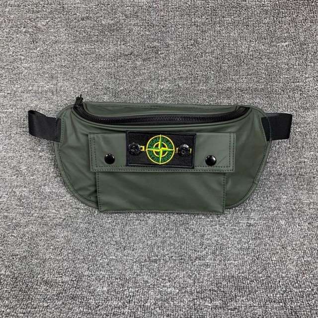 Stone Island Pocket Shoulder Bag Black Army Green