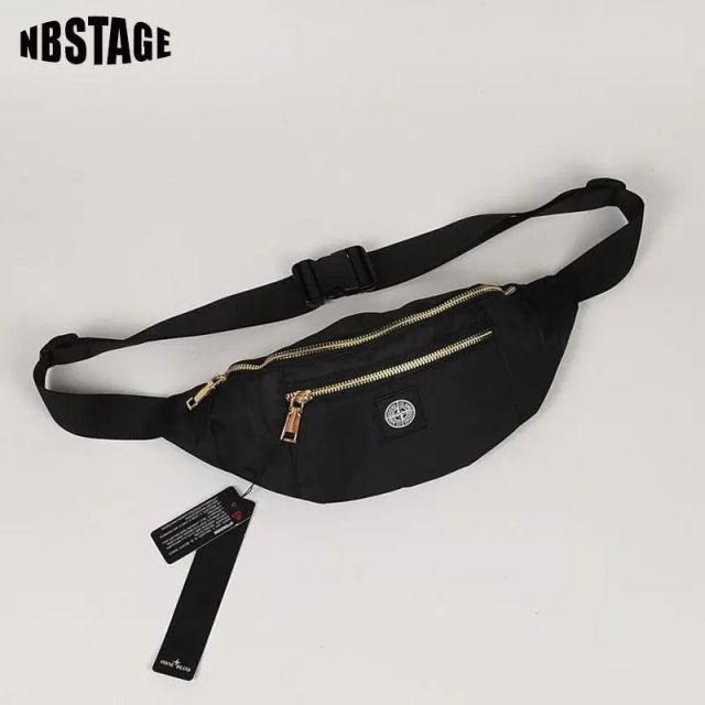 Stone Island Nylon Shoulder Bag (Black/Army Green)