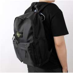 Stone Island Double Pocket Backpack (Black/Army Green)