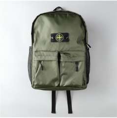 Stone Island Double Pocket Backpack (Black/Army Green)