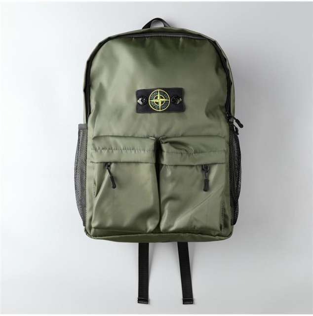 Stone Island Double Pocket Backpack (Black/Army Green)