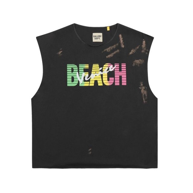Gallery Dept BEACH letters summer vest black