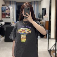 Saint mushrooms washed tee black