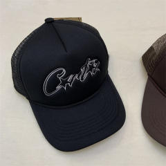 Corteiz star letters trucker hat black brown