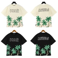 Palm angles green trees tee black white