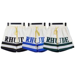 Rhude embroidered ribbon shorts blue black green men