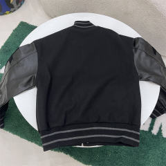 Bape 'World Gone Mad' Star Sleeve Varsity Jacket Black