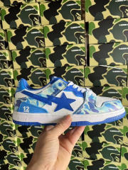 A Bathing Ape Bape Sta Bapesta Blue Camo Shoes Sneakers