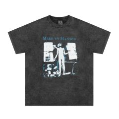 Marilyn Manson angel print washed tee black