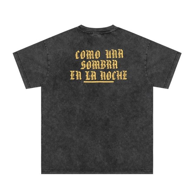 Saint Michael Jesus washed tee black