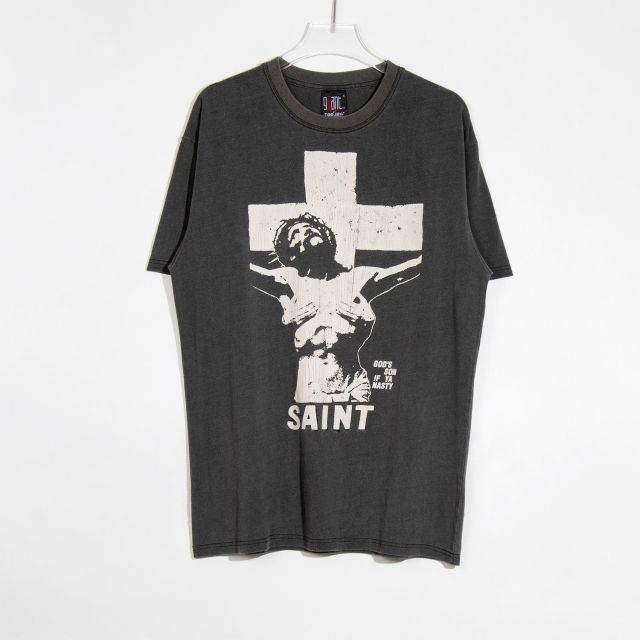 Saint Michael crucifix washed tee