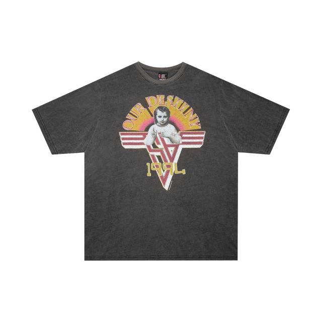 Saint Michael our destiny letters washed tee