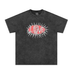 Saint Michael love eye washed tee black