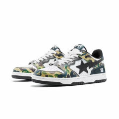 A Bathing Ape Bape Sta Bapesta Green Camo Shoes Sneakers