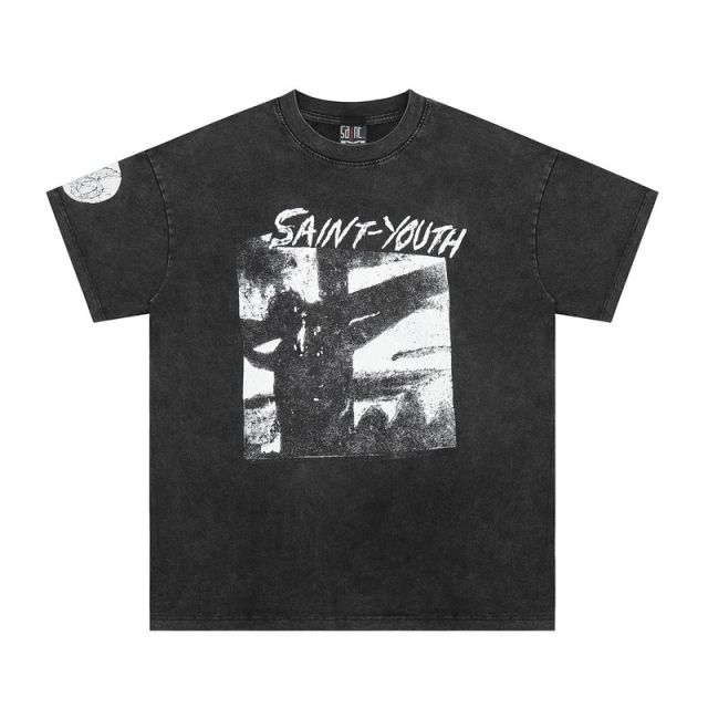 Saint Michael mx6 washed tee black