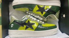 Bape Sta A Bathing Ape Patent Green Shoes Sneakers
