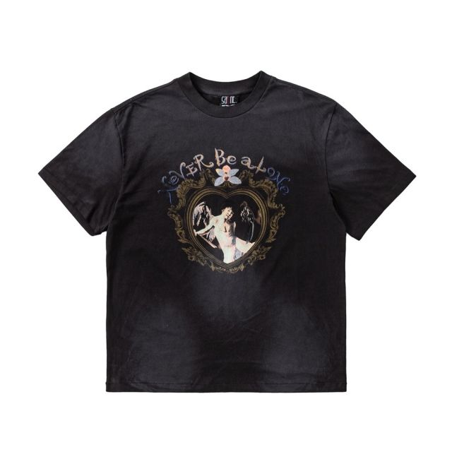 Saint Michael angel baby washed tee black
