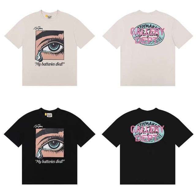 Gallery Dept eyes print tee black beige