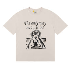 1:1 Quality Gallery Eye sit in meditation Tee T-Shirt 2 Black Beige