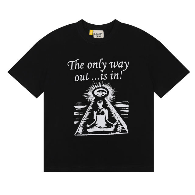 1:1 Quality Gallery Eye sit in meditation Tee T-Shirt 2 Black Beige